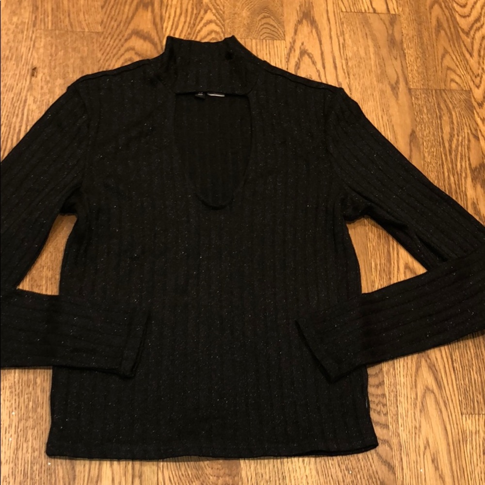 Black sparkly crop